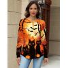 Zeagoo Long Sleeve Shirts for Women Henley T Shirts Loose Fit Tunics Dressy Casual Work Blouses Fall Fashion Tops(Halloween Orange)