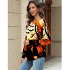 Zeagoo Long Sleeve Shirts for Women Henley T Shirts Loose Fit Tunics Dressy Casual Work Blouses Fall Fashion Tops(Halloween Orange)
