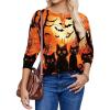 Zeagoo Long Sleeve Shirts for Women Henley T Shirts Loose Fit Tunics Dressy Casual Work Blouses Fall Fashion Tops(Halloween Orange)