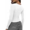Zeagoo Womens Ribbed Fitted Crop Tops Long Sleeve T Shirts Basic Scoop Neck Casual Slim Fitted Y2k Clothes 2026(01 White)