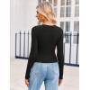 Zeagoo Womens Ribbed Fitted Crop Tops Long Sleeve T Shirts Basic Scoop Neck Casual Slim Fitted Y2k Clothes 2026(Black brown)
