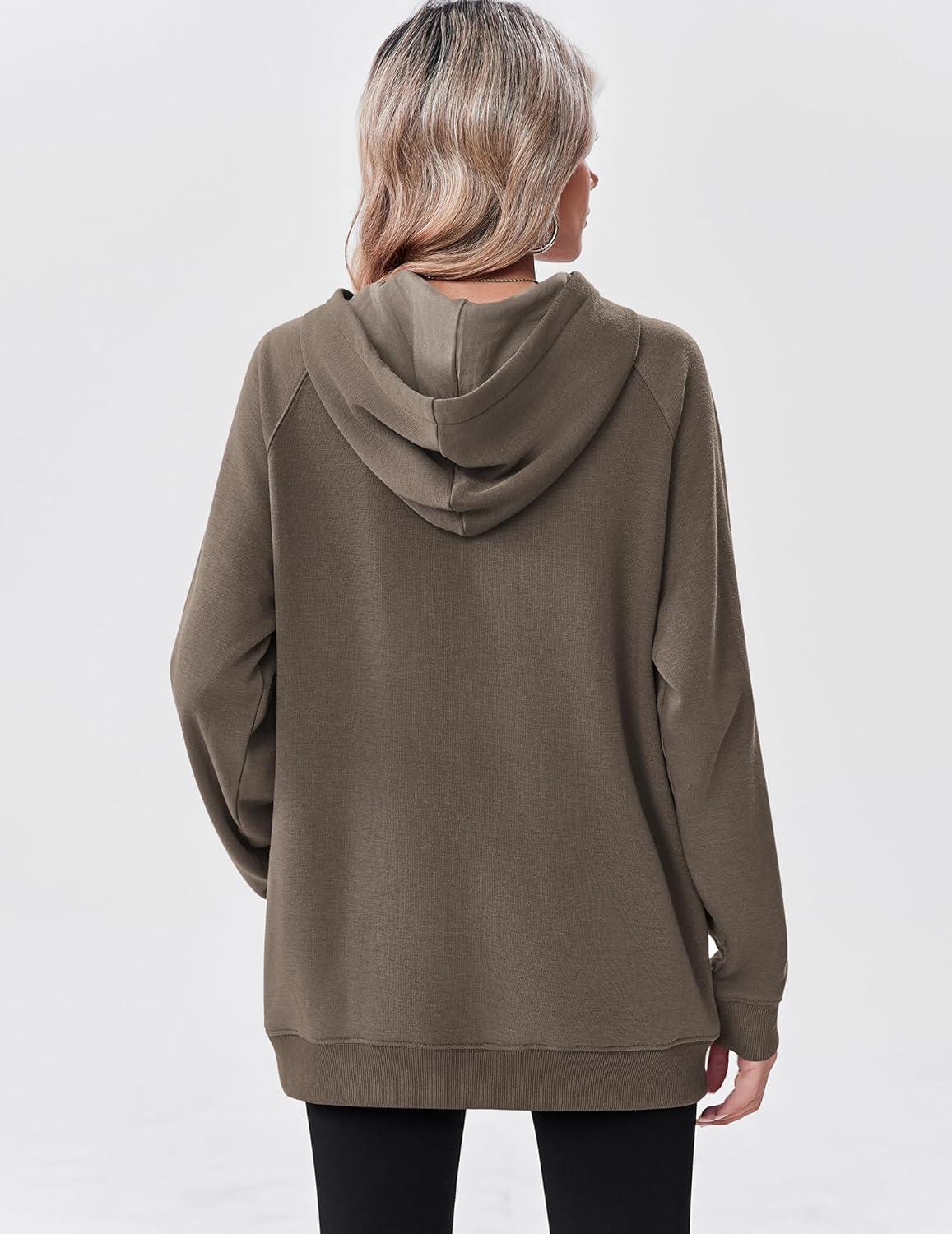 imageZeagoo Womens Fleece Hoodies Soft Midweight Casual Hooded Sweatshirts Fall Winter Pullover Tops Kangaroo PocketGrey
