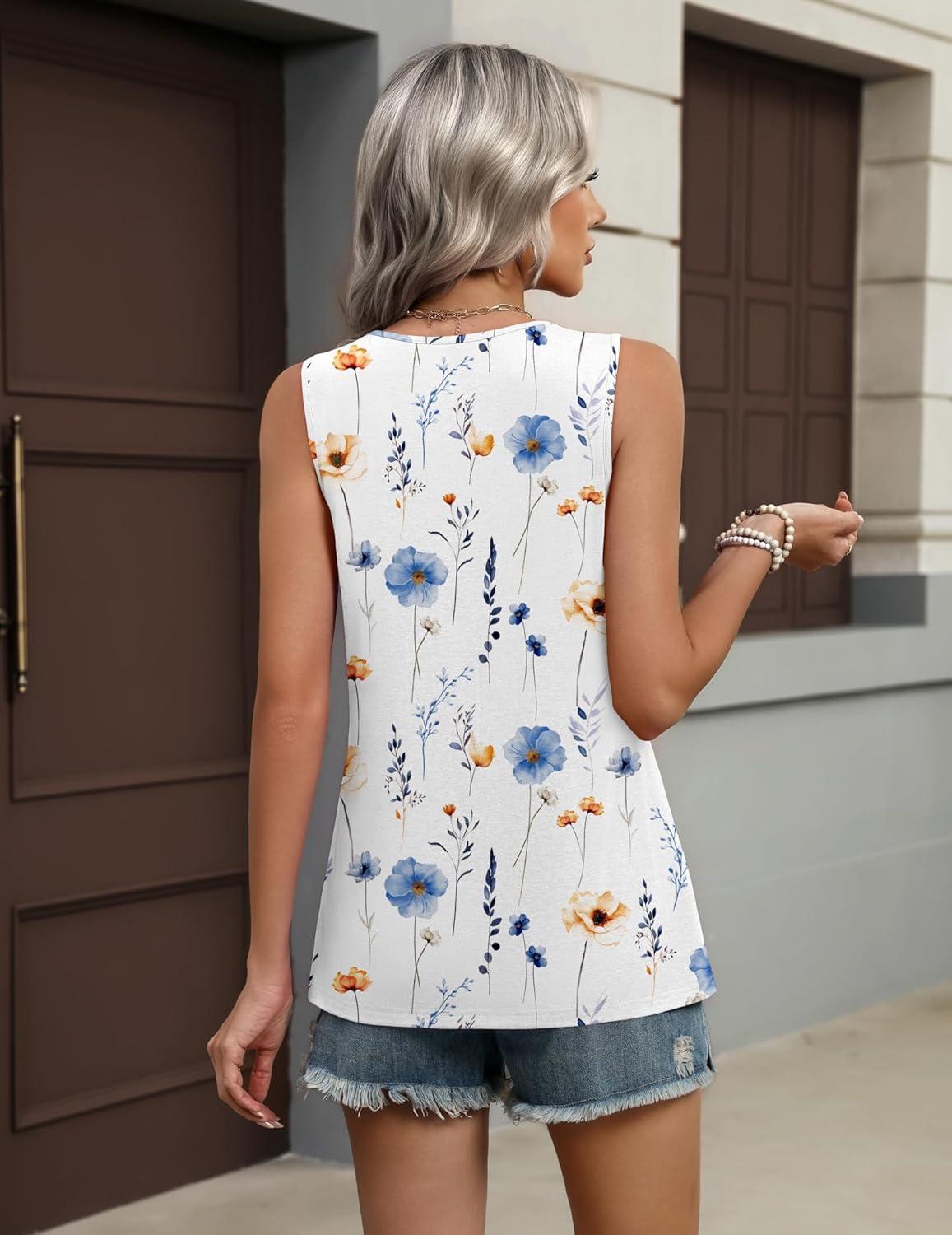 imageZeagoo Womens Tank Tops 2026 Summer Flowy Peplum Casual V Neck Babydoll Sleeveless Tops S3XBf290