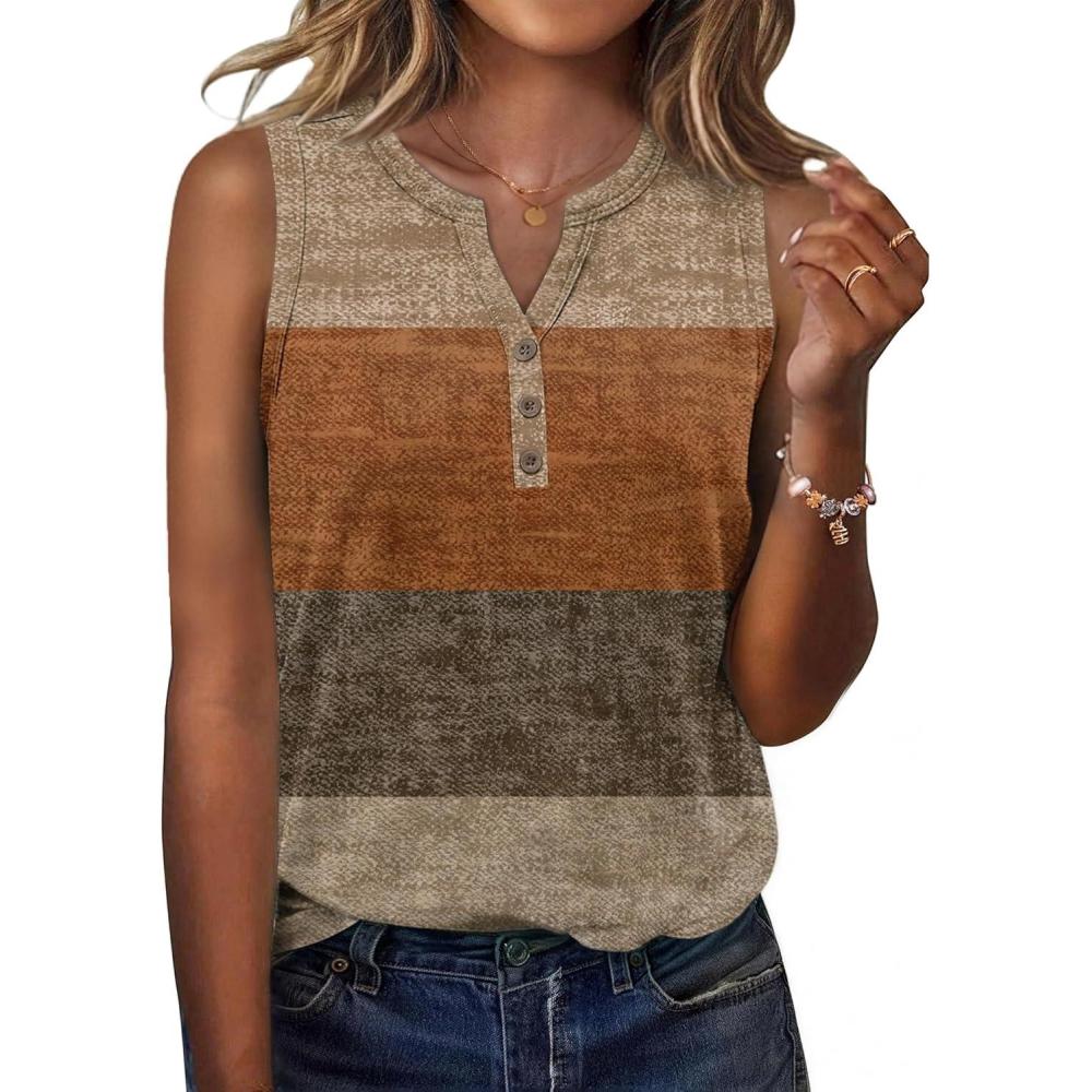 imageZeagoo Womens Tank Tops 2026 Loose V Neck Spring Summer Tops Business Dressy Sleeveless ShirtsColor Block 398
