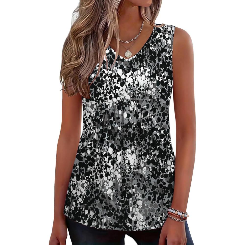 imageZeagoo Womens Tank Tops 2026 Summer Flowy Peplum Casual V Neck Babydoll Sleeveless Tops S3XCx273