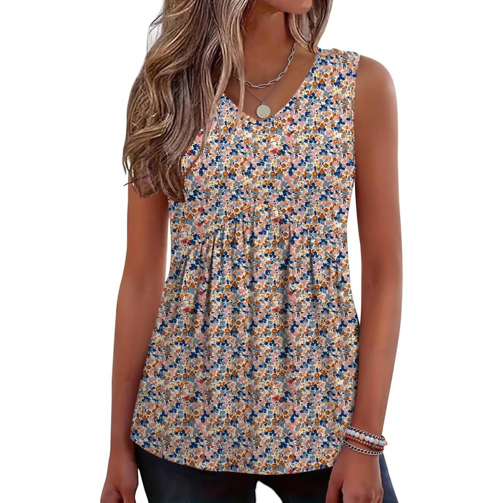 imageZeagoo Womens Tank Tops 2026 Summer Flowy Peplum Casual V Neck Babydoll Sleeveless Tops S3XXh498