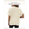 Women 2026 Sweater Vest Mock Neck Batwing Short Sleeve Oversized Ribbed Knit Tops Fall Pullover Sweater S-XXL(White)