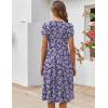 ZEAGOO Womens Casual Dresses for Summer Short Sleeve Flare Midi Dress Loose Flowy Beach Sundress(2602 Purple Flower)