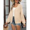 Zeagoo 2025 Womens Cardigan Casual Long Sleeve Lightweight Crochet Shrug V Neck Tops Button Down Soft Knit Sweater(Beige)