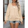 Zeagoo 2025 Womens Cardigan Casual Long Sleeve Lightweight Crochet Shrug V Neck Tops Button Down Soft Knit Sweater(Beige)
