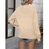 Zeagoo 2025 Womens Cardigan Casual Long Sleeve Lightweight Crochet Shrug V Neck Tops Button Down Soft Knit Sweater(Beige)