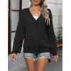 Zeagoo 2025 Womens Cardigan Casual Long Sleeve Lightweight Crochet Shrug V Neck Tops Button Down Soft Knit Sweater(Black)