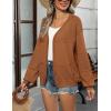 Zeagoo 2025 Womens Cardigan Casual Long Sleeve Lightweight Crochet Shrug V Neck Tops Button Down Soft Knit Sweater(Brown)