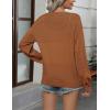 Zeagoo 2025 Womens Cardigan Casual Long Sleeve Lightweight Crochet Shrug V Neck Tops Button Down Soft Knit Sweater(Brown)