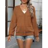 Zeagoo 2025 Womens Cardigan Casual Long Sleeve Lightweight Crochet Shrug V Neck Tops Button Down Soft Knit Sweater(Brown)