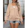 Zeagoo 2025 Womens Cardigan Casual Long Sleeve Lightweight Crochet Shrug V Neck Tops Button Down Soft Knit Sweater(Khaki)