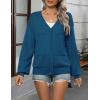 Zeagoo 2025 Womens Cardigan Casual Long Sleeve Lightweight Crochet Shrug V Neck Tops Button Down Soft Knit Sweater(Navy Blue)