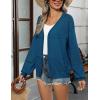 Zeagoo 2025 Womens Cardigan Casual Long Sleeve Lightweight Crochet Shrug V Neck Tops Button Down Soft Knit Sweater(Navy Blue)