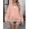 Zeagoo 2025 Womens Cardigan Casual Long Sleeve Lightweight Crochet Shrug V Neck Tops Button Down Soft Knit Sweater(Pink)