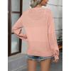 Zeagoo 2025 Womens Cardigan Casual Long Sleeve Lightweight Crochet Shrug V Neck Tops Button Down Soft Knit Sweater(Pink)