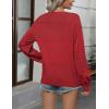 Zeagoo 2025 Womens Cardigan Casual Long Sleeve Lightweight Crochet Shrug V Neck Tops Button Down Soft Knit Sweater(Red)