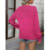 Zeagoo 2025 Womens Cardigan Casual Long Sleeve Lightweight Crochet Shrug V Neck Tops Button Down Soft Knit Sweater(Rose Red)
