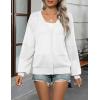 Zeagoo 2025 Womens Cardigan Casual Long Sleeve Lightweight Crochet Shrug V Neck Tops Button Down Soft Knit Sweater(White)