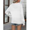 Zeagoo 2025 Womens Cardigan Casual Long Sleeve Lightweight Crochet Shrug V Neck Tops Button Down Soft Knit Sweater(White)