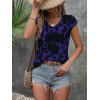 Zeagoo 2025 Women’s Tank Top V Neck Eyelet T Shirts Cap Sleeve Tops Loose Fit Blouses Dressy Casual Summer Basic Shirts(A-blue Flowers 1)