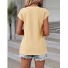 Zeagoo 2025 Women’s Tank Top V Neck Eyelet T Shirts Cap Sleeve Tops Loose Fit Blouses Dressy Casual Summer Basic Shirts(Yellow 1)