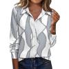 Zeagoo Blouse for Women Dressy Long Sleeve Button Down Shirts Business Casual Outfit Lightweight Solid/Printed Tops(Geometric Grey 611)