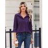 Zeagoo Blouse for Women Dressy Long Sleeve Button Down Shirts Business Casual Outfit Lightweight Solid/Printed Tops(Z Deep Purple)