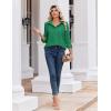 Zeagoo Blouse for Women Dressy Long Sleeve Button Down Shirts Business Casual Outfit Lightweight Solid/Printed Tops(Z Evergreen)