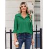 Zeagoo Blouse for Women Dressy Long Sleeve Button Down Shirts Business Casual Outfit Lightweight Solid/Printed Tops(Z Evergreen)
