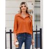 Zeagoo Blouse for Women Dressy Long Sleeve Button Down Shirts Business Casual Outfit Lightweight Solid/Printed Tops(Z Orange)