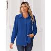 Zeagoo Blouse for Women Dressy Long Sleeve Button Down Shirts Business Casual Outfit Lightweight Solid/Printed Tops(Z Royal Blue)