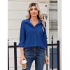 Zeagoo Blouse for Women Dressy Long Sleeve Button Down Shirts Business Casual Outfit Lightweight Solid/Printed Tops(Z Royal Blue)
