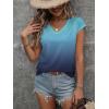 Zeagoo Blouses for Women Fashion 2025 Trendy Dressy Cap Sleeve Summer Shirts V Neck Tops Vacation t Shirts XXL