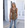 Zeagoo Boho Tank Tops for Women Pleated V Neck Tunic Summer Shirts Loose Casual Dressy Button Sleeveless Flowy Clothes