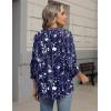 Zeagoo Button Down Shirts for Women 3/4 Sleeve Linen Cotton V Neck Tops Dressy Casual Loose Work Blouses(Nany Flower-sf180)