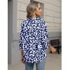 Zeagoo Button Down Shirts for Women 3/4 Sleeve Linen Cotton V Neck Tops Dressy Casual Loose Work Blouses(Nany Leaf-zw522)