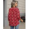 Zeagoo Button Down Shirts for Women 3/4 Sleeve Linen Cotton V Neck Tops Dressy Casual Loose Work Blouses(Red Flower-xh235)