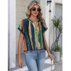 Zeagoo Button Down Shirts for Women Short Sleeve Tops V Neck Collar Blouses Business Casual Outfits S-2XL(Cx289)