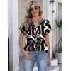 Zeagoo Button Down Shirts for Women Short Sleeve Tops V Neck Collar Blouses Business Casual Outfits S-2XL(Cx312)