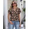 Zeagoo Button Down Shirts for Women Short Sleeve Tops V Neck Collar Blouses Business Casual Outfits S-2XL(Jh308)
