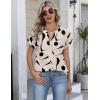 Zeagoo Button Down Shirts for Women Short Sleeve Tops V Neck Collar Blouses Business Casual Outfits S-2XL(Jh602)