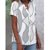 Zeagoo Button Down Shirts for Women Short Sleeve Tops V Neck Collar Blouses Business Casual Outfits S-2XL(Jh611)