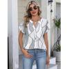 Zeagoo Button Down Shirts for Women Short Sleeve Tops V Neck Collar Blouses Business Casual Outfits S-2XL(Jh611)