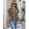 Zeagoo Button Down Shirts for Women Short Sleeve Tops V Neck Collar Blouses Business Casual Outfits S-2XL(Mz721)