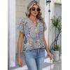 Zeagoo Button Down Shirts for Women Short Sleeve Tops V Neck Collar Blouses Business Casual Outfits S-2XL(Mz919)
